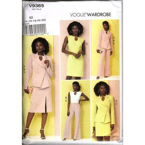 Vogue V9365 Misses 14 to 22 Jacket, Pants, Dress and Top Uncut Sewing Pattern